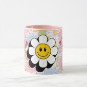 Retro Smile Mug Funny Smiley Face Cool Design マグカップ (中央)