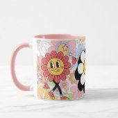 Retro Smile Mug Funny Smiley Face Cool Design マグカップ (左)