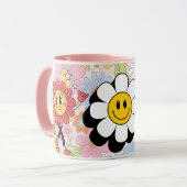 Retro Smile Mug Funny Smiley Face Cool Design マグカップ (正面左)