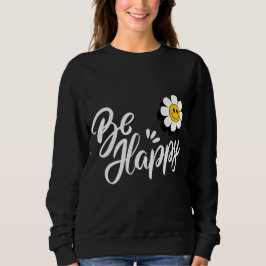 Retro Smiley Daisy - Just Be Happy Flower Power  スウェットシャツ