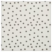 Retro Smiling Flower Pattern in Black and Cream ファブリック (見本)