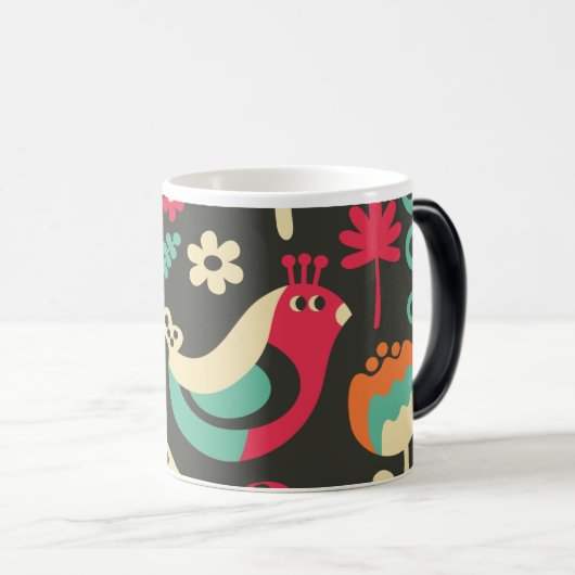 “Retro Snail in a Colorful Garden Pattern Mug モーフィングマグカップ (正面右)