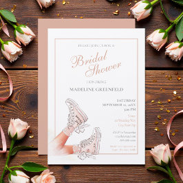 Retro Sneakers Peach Wedding Bridal Shower 招待状