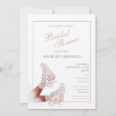 Retro Sneakers Peach Wedding Bridal Shower 招待状 (正面)