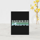 Retro Snowbird, Utah Distressed Skiing  カード (黄色い花)