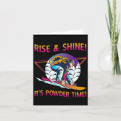 Retro Snowboard Rise And Shine Powder Time 80s Sno カード (正面)