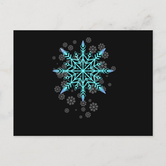 Retro Snowflake for Women シーズンポストカード (正面)