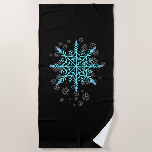 Retro Snowflake for Women ビーチタオル (正面)
