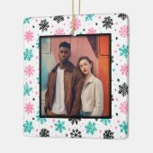 Retro Snowflakes セラミックオーナメント (左)