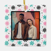 Retro Snowflakes セラミックオーナメント (正面)