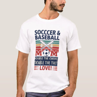 Retro Soccer & Baseball Mom Tシャツ