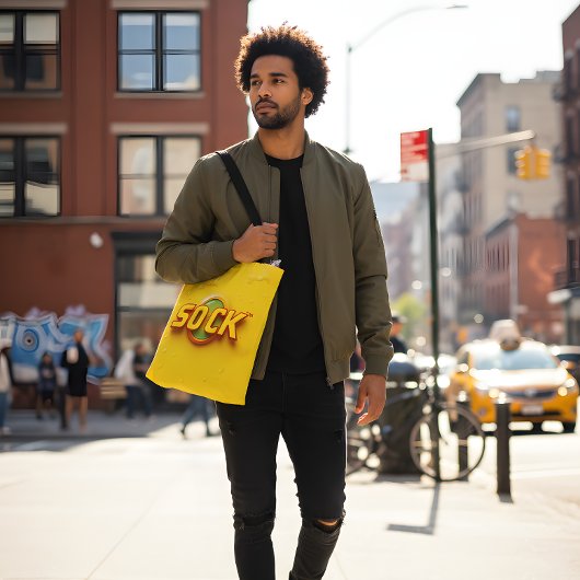 Retro “SOCK” Tote Bag – Bold Streetwear Vibes トートバッグ