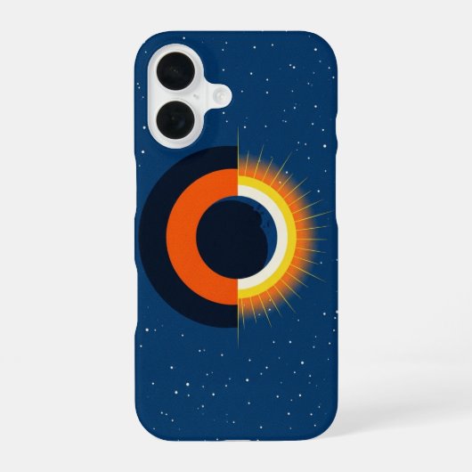 Retro Solar Eclipse iPhone 16ケース (裏面)