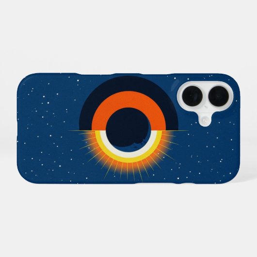 Retro Solar Eclipse iPhone 16ケース (裏面横)