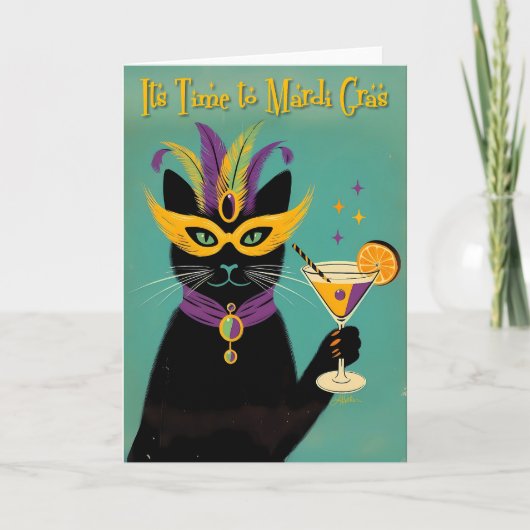 Retro Sophisticats Its Time to Mardi Gras Martini カード (正面)