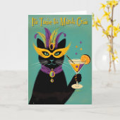 Retro Sophisticats Its Time to Mardi Gras Martini カード (黄色い花)