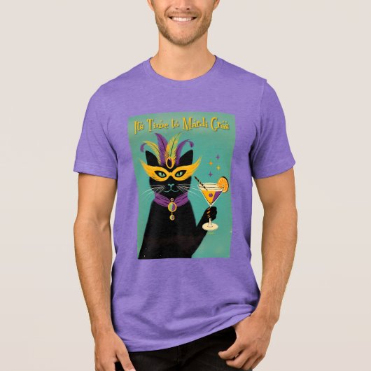 Retro Sophisticats Its Time to Mardi Gras Martini トライブレンドＴシャツ (正面)
