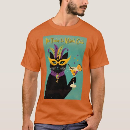 Retro Sophisticats Its Time to Mardi Gras Martini Tシャツ (正面)
