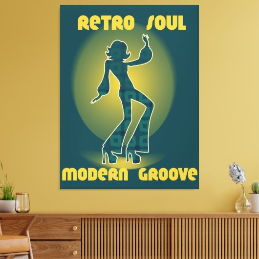Retro Soul Modern Groove キャンバスプリント (インサイチュ (リビング))