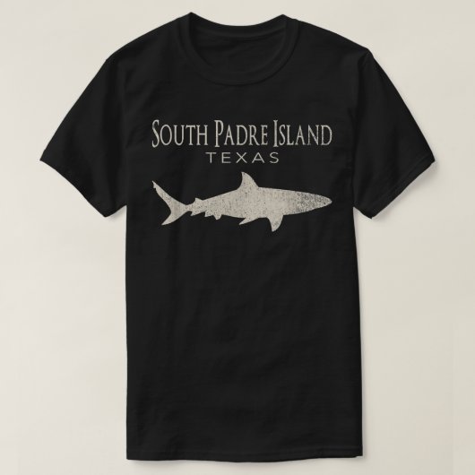 Retro South Padre Island TX Shark  Tシャツ (デザイン正面)