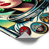 Retro Space Astronauts ポスター (角)