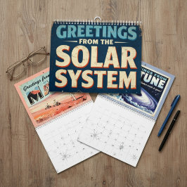 Retro Space Calendar - Greetings from the Planets カレンダー