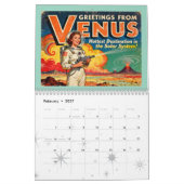 Retro Space Calendar - Greetings from the Planets カレンダー (2月 2027)