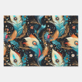 Retro Space Exploration Galaxy ラッピングペーパーシート (正面2)