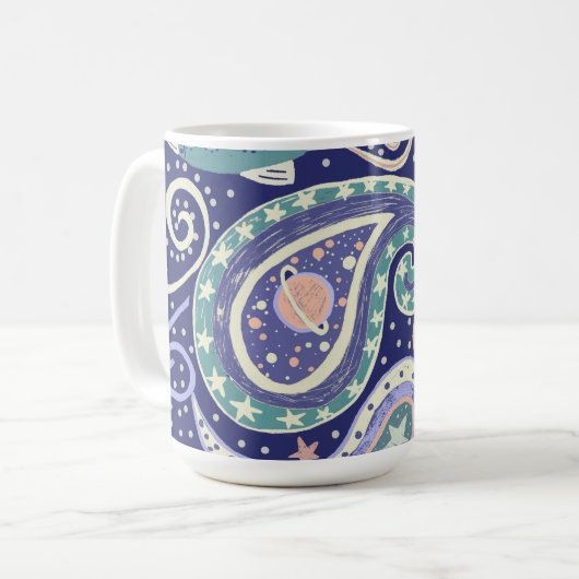 Retro Space Galaxy Design コーヒーマグカップ (正面左)