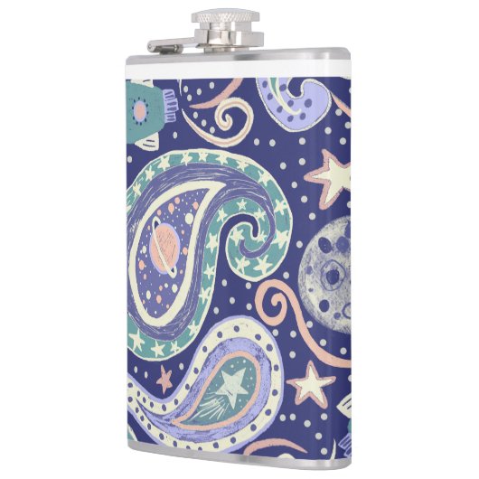 Retro Space Galaxy Design フラスク (左)