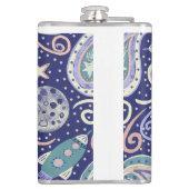 Retro Space Galaxy Design フラスク (裏面)