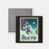 Retro Space Tourism Ski Pluto Skiing Skier  マグネット (正面/裏面)