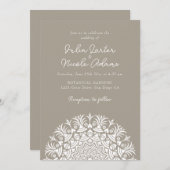 Retro Spanish Abstract Floral Mandala Wedding 招待状 (正面/裏面)