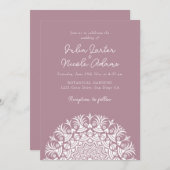 Retro Spanish Abstract Floral Mandala Wedding 招待状 (正面/裏面)