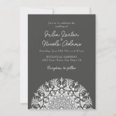 Retro Spanish Abstract Floral Mandala Wedding 招待状 (正面)