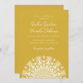 Retro Spanish Abstract Floral Mandala Wedding 招待状 (正面/裏面)