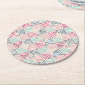 Retro Spiral Vibes ラウンドペーパーコースター (アングル)