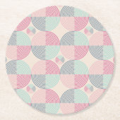 Retro Spiral Vibes ラウンドペーパーコースター (正面)