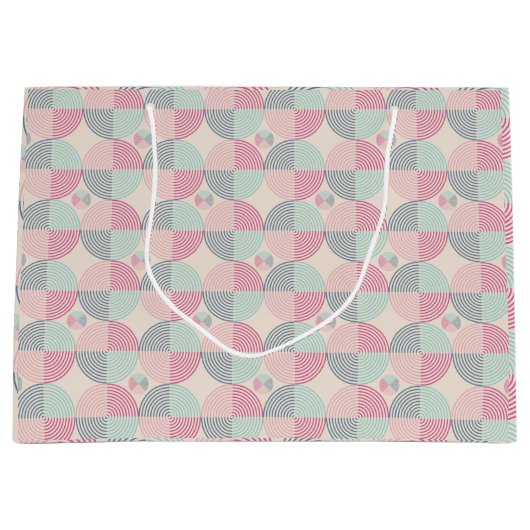 Retro Spiral Vibes ラージペーパーバッグ (正面)