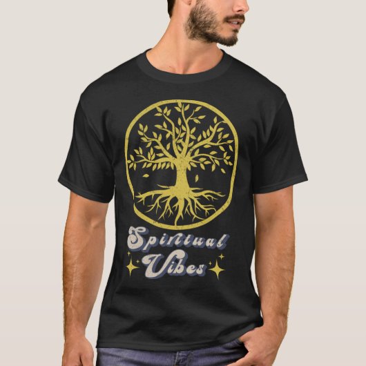 Retro Spiritual Vibes Spirituality Graphic Tree Tシャツ (正面)