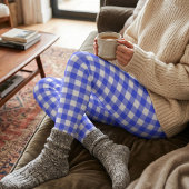 Retro Sport Chic Blue Checkered レギンス