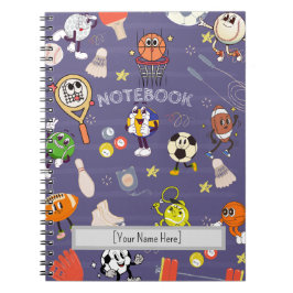 Retro Sport Squad: Vintage Cartoon Athletics ノートブック