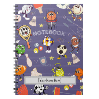 Retro Sport Squad: Vintage Cartoon Athletics ノートブック