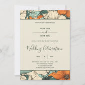 Retro spring floral wedding invitation 招待状 (正面)