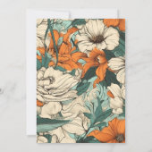 Retro spring floral wedding invitation 招待状 (裏面)