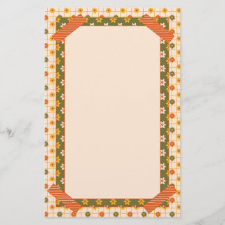 Retro Spring Hand Drawn Faux Washi Floral Mix 便箋