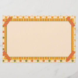 Retro Spring Hand Drawn Faux Washi Floral Stripe 便箋