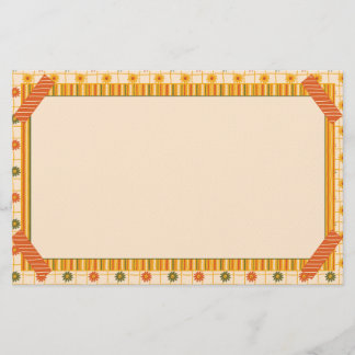 Retro Spring Hand Drawn Faux Washi Floral Stripe 便箋