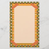 Retro Spring Hand Drawn Faux Washi Floral Vertical 便箋 (正面)