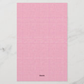 Retro Spring Hand Drawn Pink and White Grid Notes 便箋 (裏面)